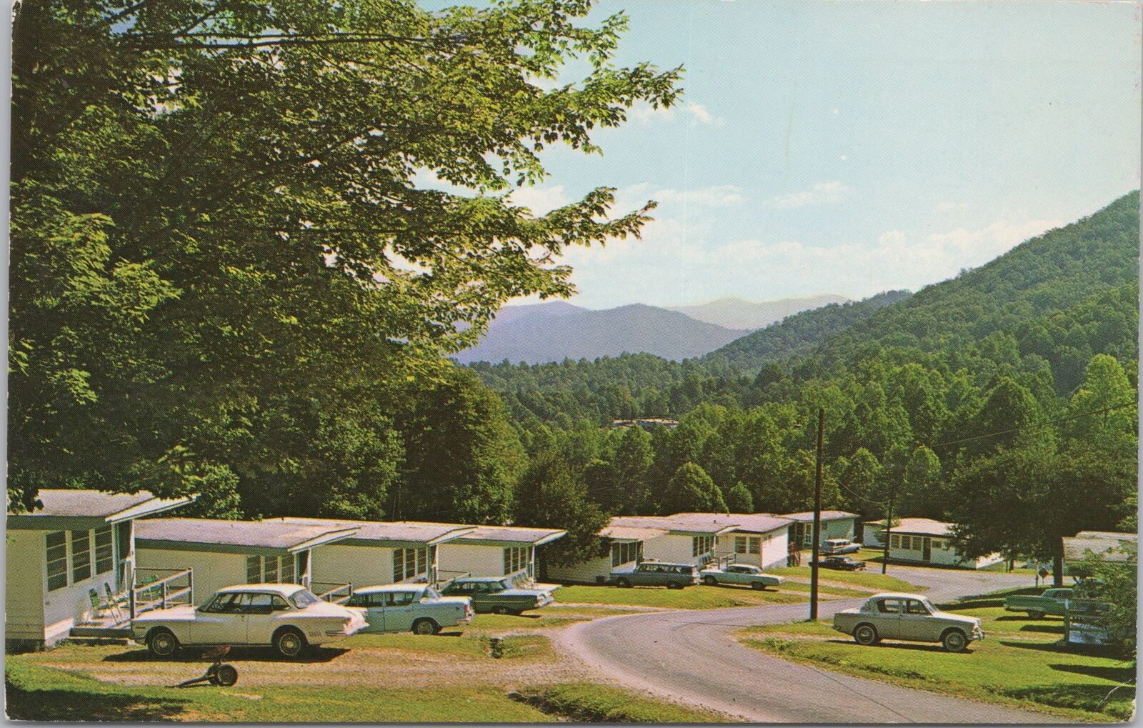 Hotel & Resort~Fontana Village Resort~Mtns~Street Scene NC PM 1963~Vintage PC