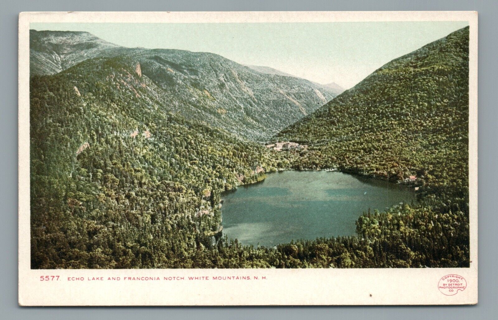 Echo Lake and Franconia Notch White Mountains NH Early 1900s Undivided Postcard