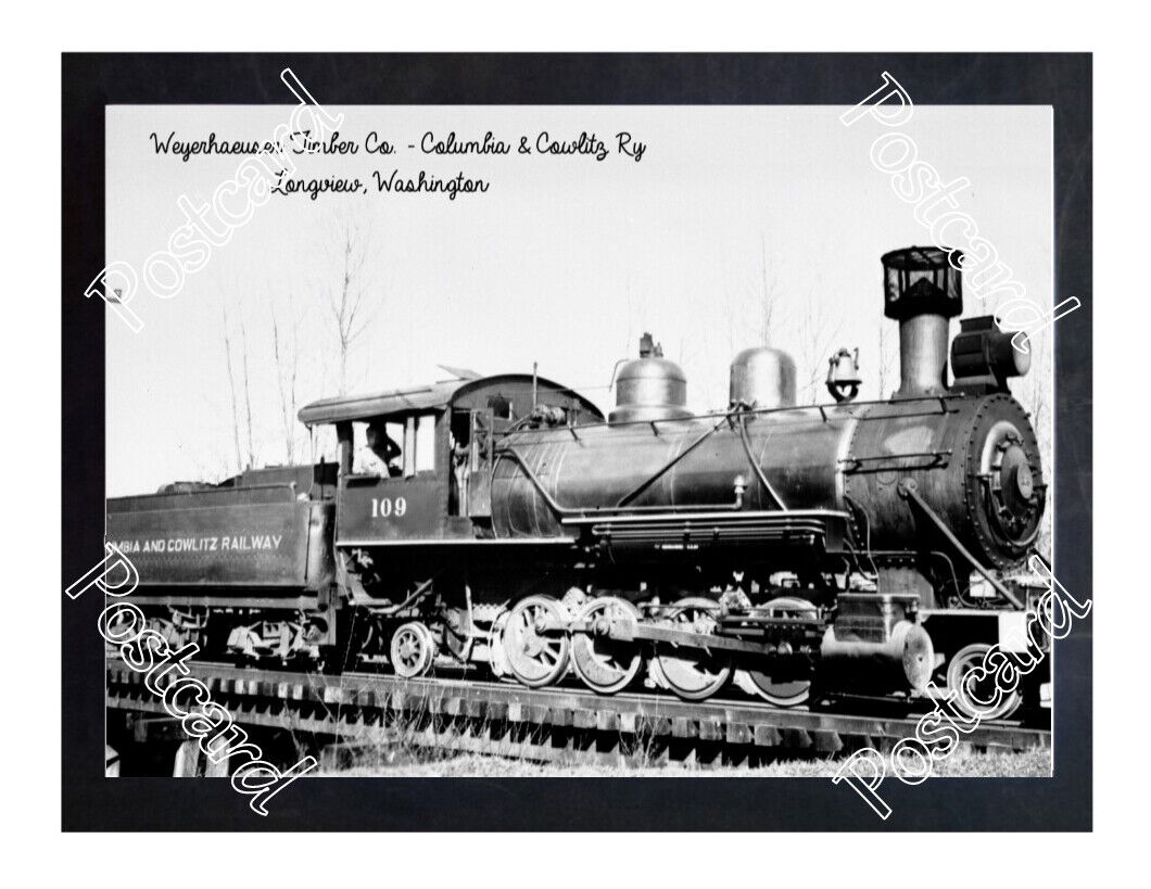 Historic Weyerhaeuser Timber Co. - Longview, Wash. Train Postcard 2