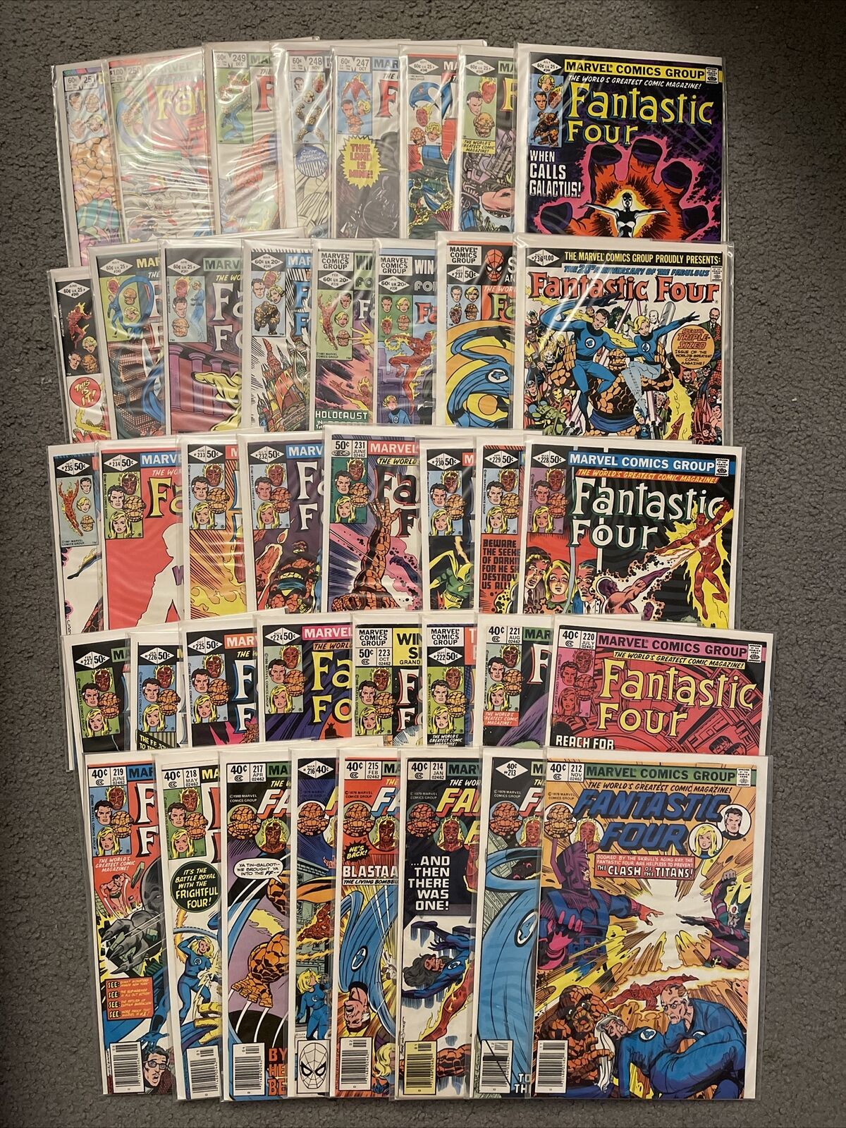 The Fantastic Four Marvel Comics Book Lot 40 Dr Doom Byrne 212-251 Complete VG+