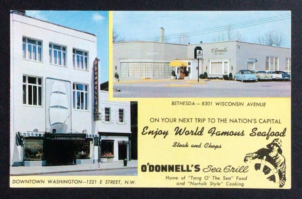 Washington D C O’Donnells Sea Grill Restaurant Postcard