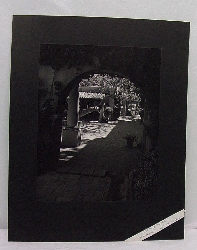 16X20 Original Print Photograph Matted Arch Way Patio Interior B&W
