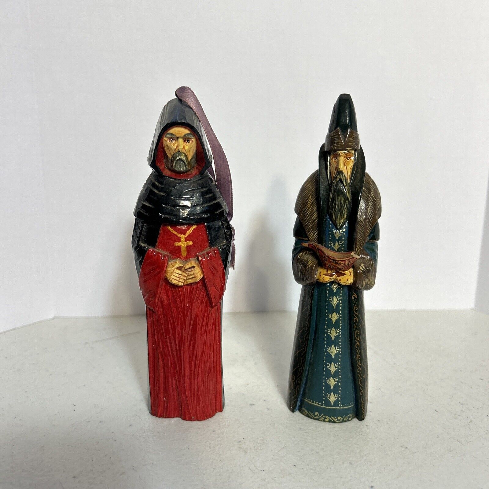 VTG Russian Hand Painted and Hand Carved Figure Signed Unique and rare