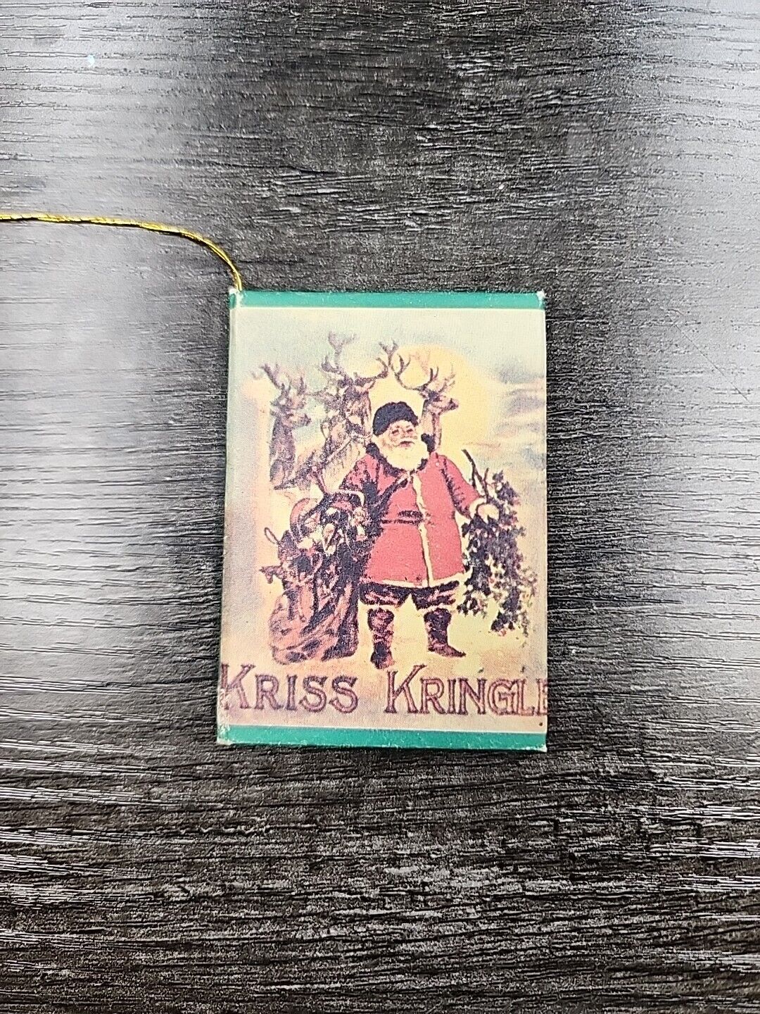 Vintage Miniature Book Ornament Kriss Kringle Hardcover 3\