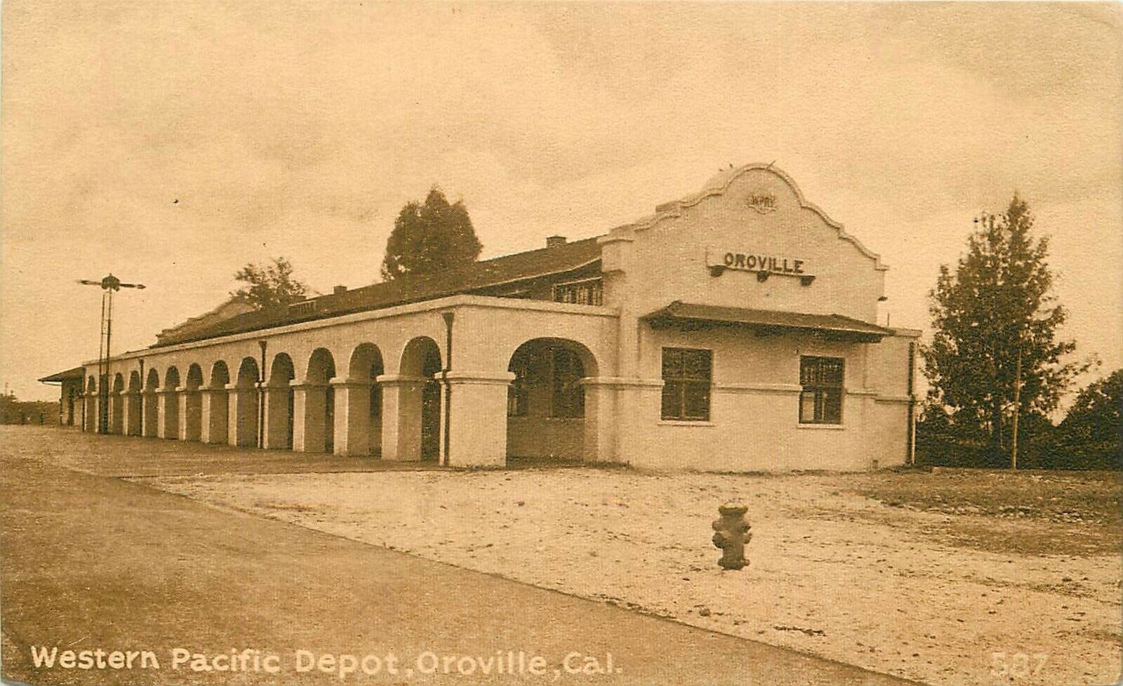 Postcard C-1910 Railroad Depot California Oroville Pacific Mitchell 23-11791
