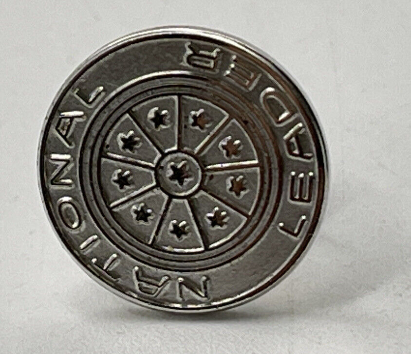 Vintage National Leader Pin Lapel Silver