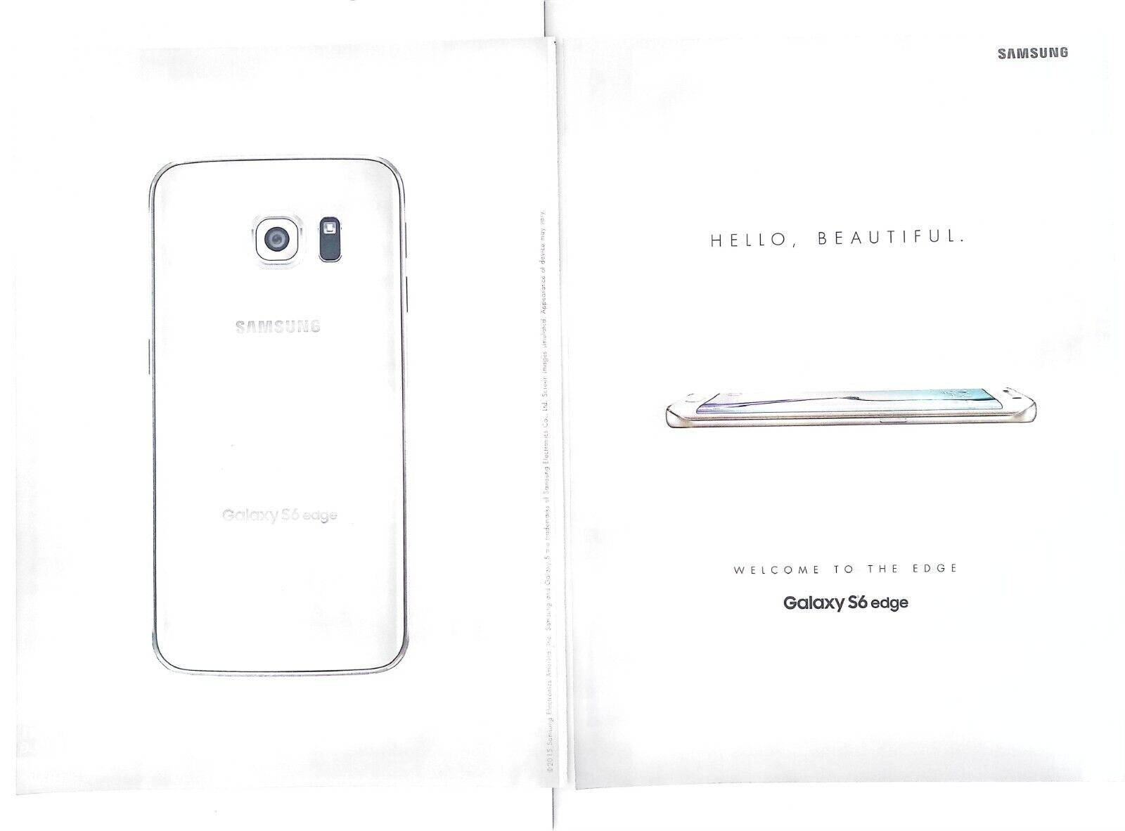 Samsung Galaxy S6 Edge Phone Advertising Print Ad Vogue Magazine June 2015