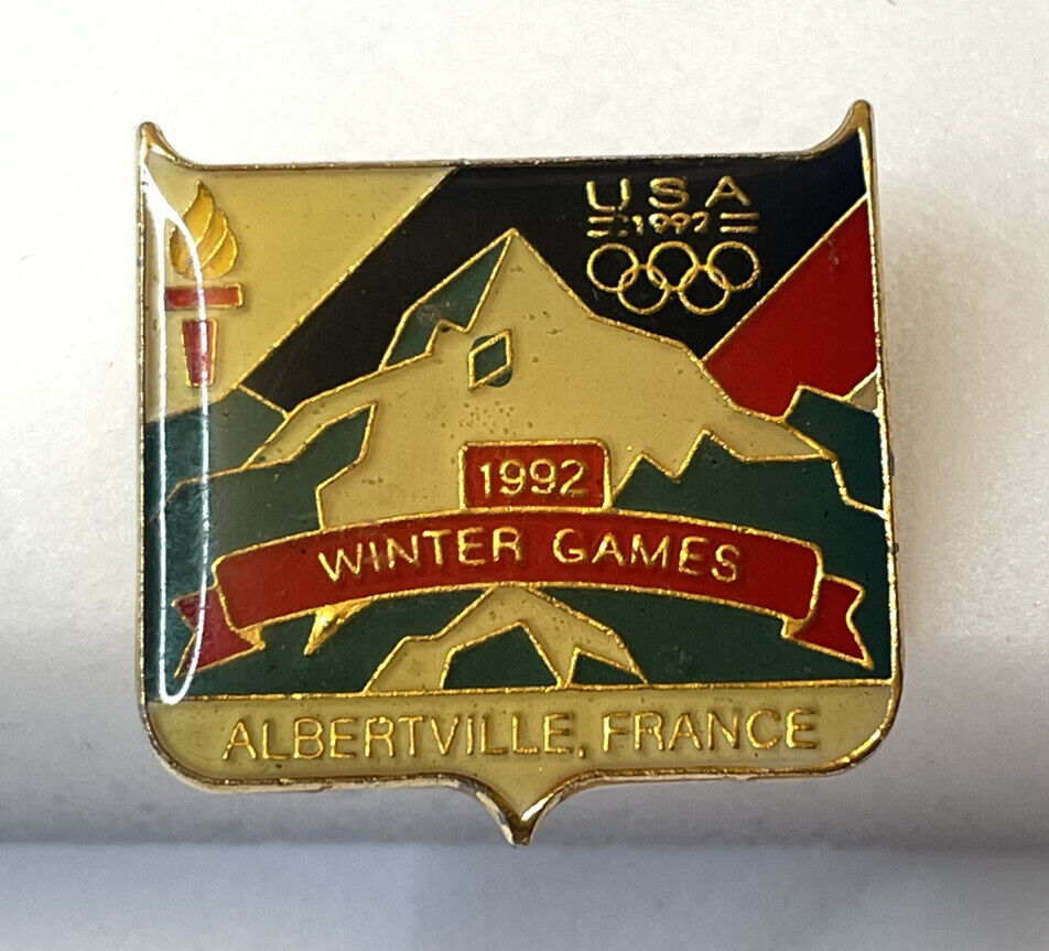 Vintage 1992 Winter Olympics Enamel Pin - Albertville France