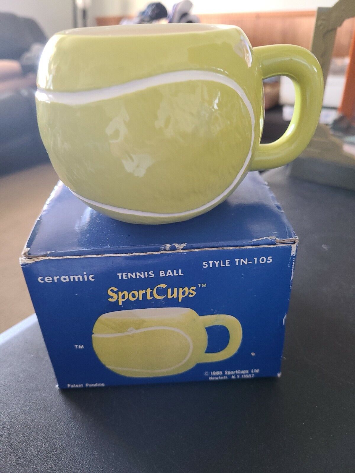 Sportcups Tennis Ball Mug 1985 Coffee Cup Vintage Novelty TN-105