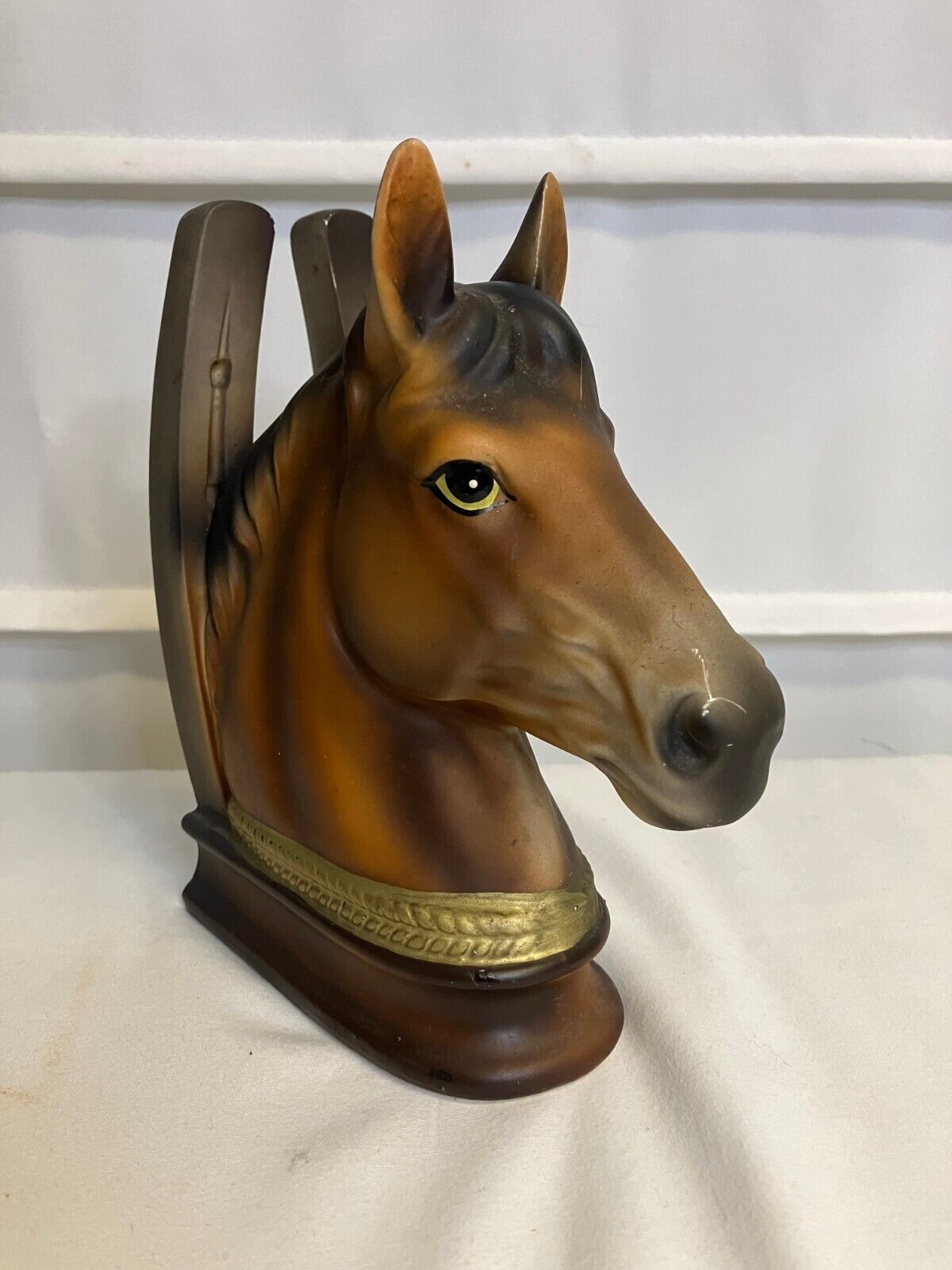 Vintage Norleans Horse Head Ceramic Pottery Book End Made in Japan