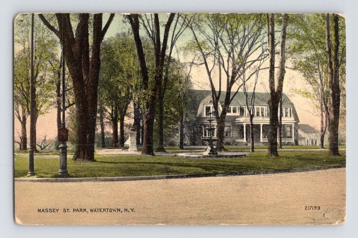 1910. WATERTOWN, NY. MASSEY ST. PARK. POSTCARD V26