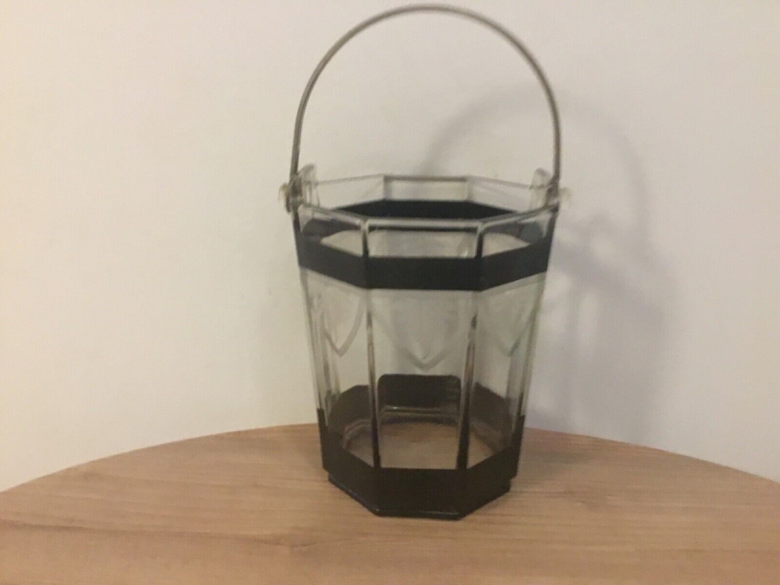 Vintage Art Deco Etched Glass Ice Bucket