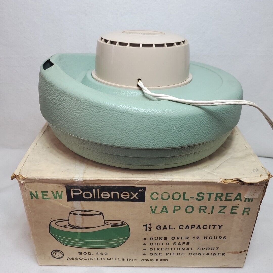 Pollenex Vintage Cool Stream Vaporizer Humidifier Model 460 Cap 1.5 Gal Tested