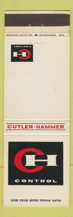 Matchbook Cover - Cutler Hammer Control