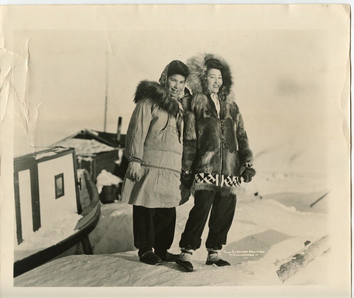 Original 1948 Alaska (8) 8x10 News Photos Roll, Eskimo Ladies, Dog Sled, Igloo
