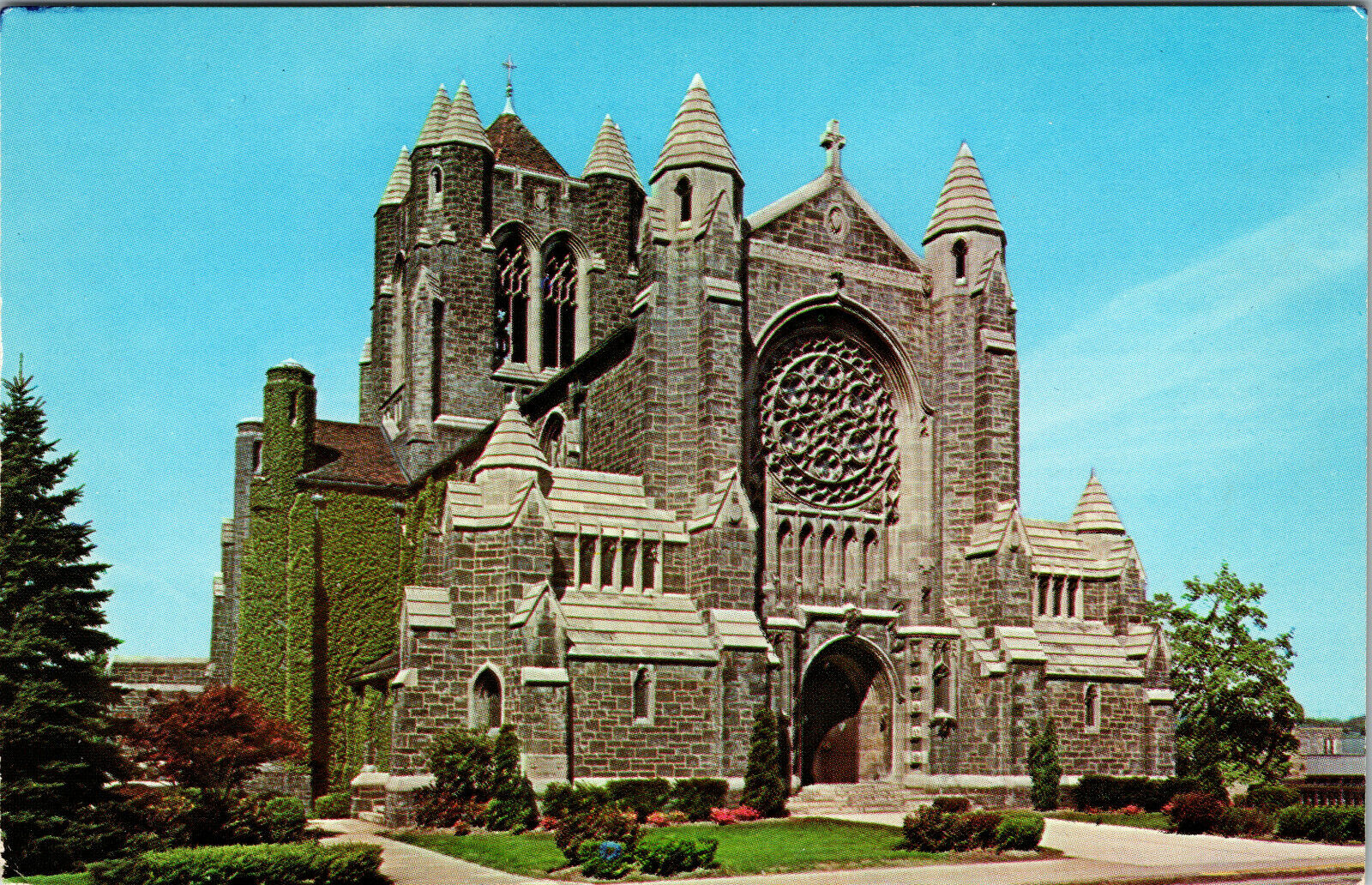 The Cathedral Of The Blessed Sacrament Greensburg PA. Chrome Postcard 