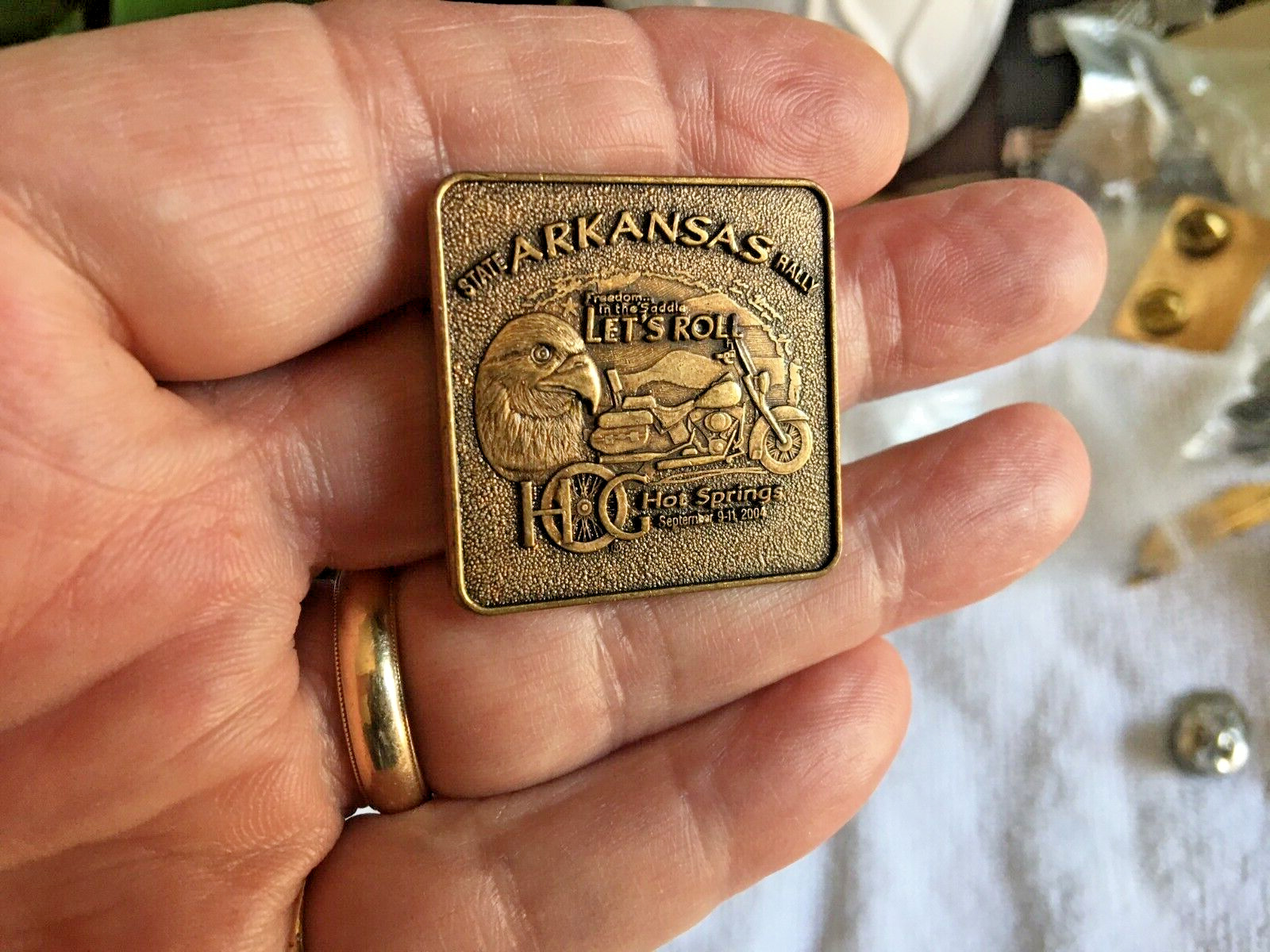 Harley Owners Group 2004 Arkansas State Brass Rally Pin
