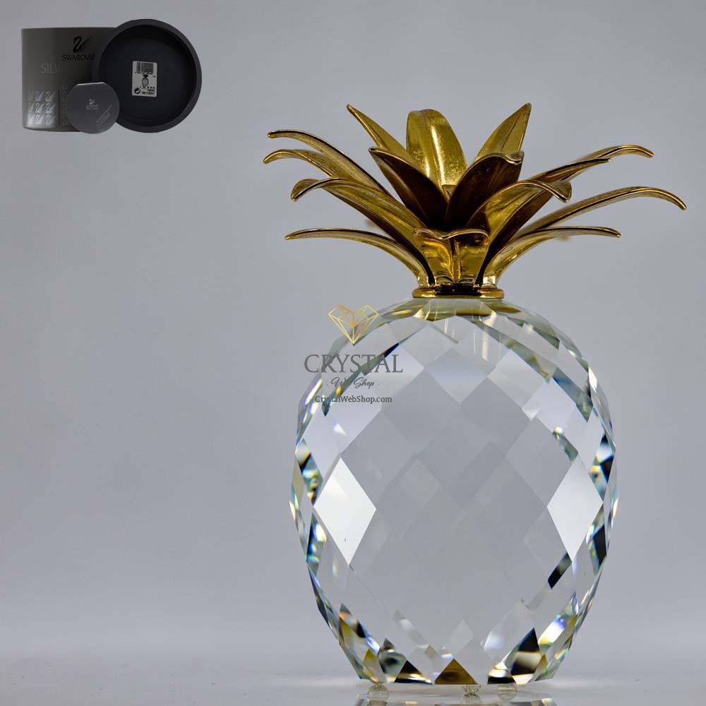 SWAROVSKI Figurine Pineapple Gold Large Smooth Leaves 010044 V2