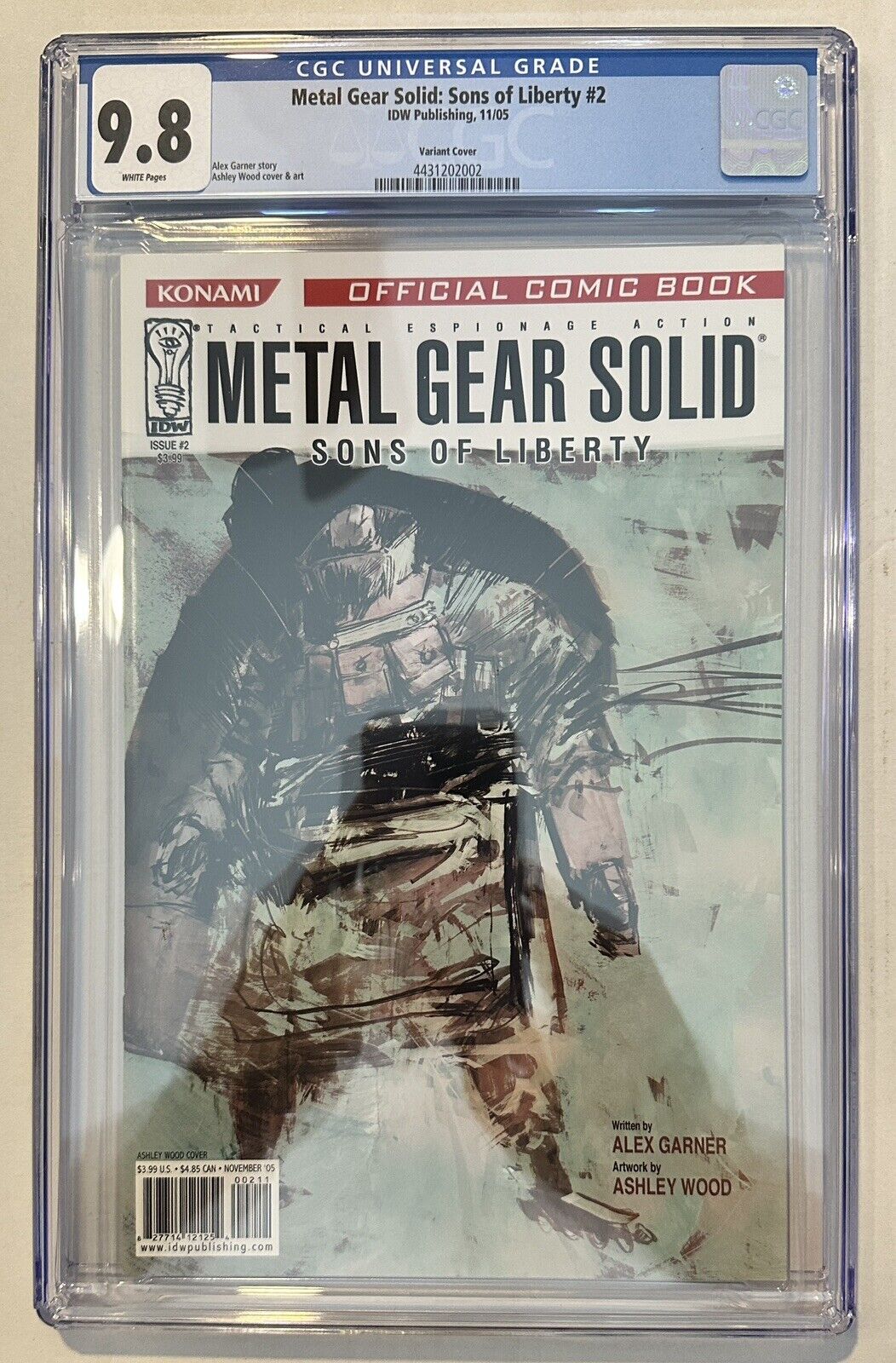 IDW Publishing Metal Gear Solid Sons Of Liberty #2, Variant Cover 2005 CGC 9.8