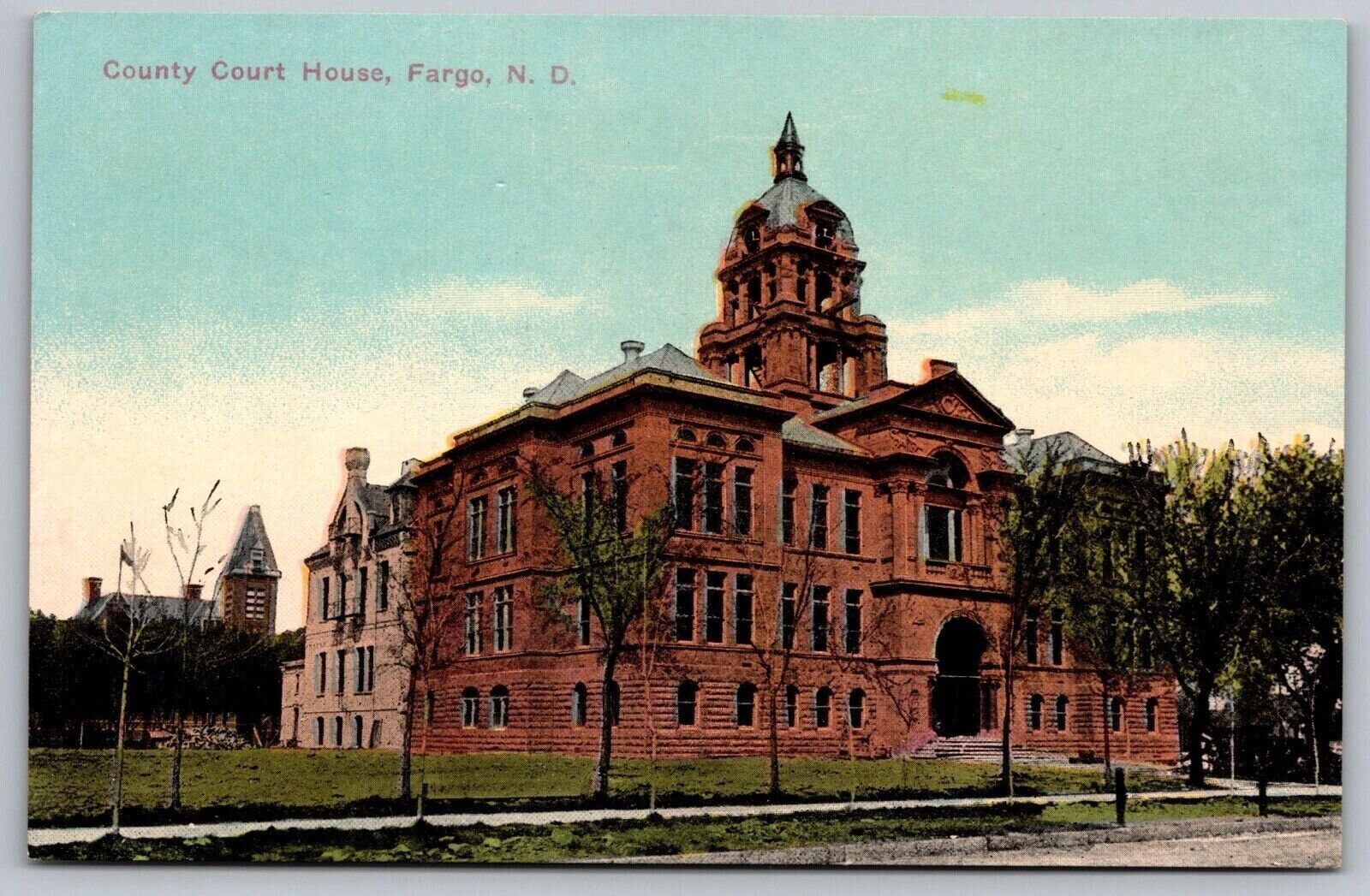 County Court House Fargo ND North Dakota Antique Postcard UNP Unused DB