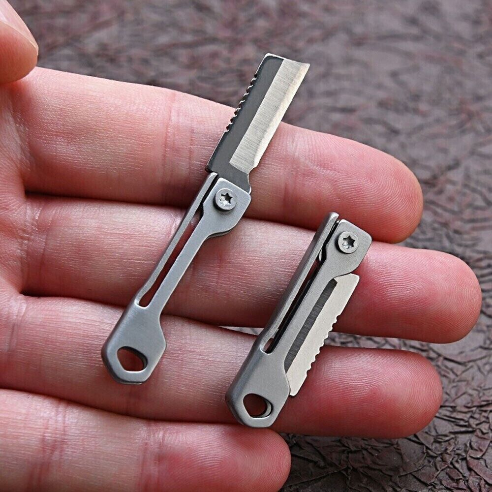 Mini Folding Knife Stainless Steel Blade Pocket Key Chain Parcel Knife Keychain