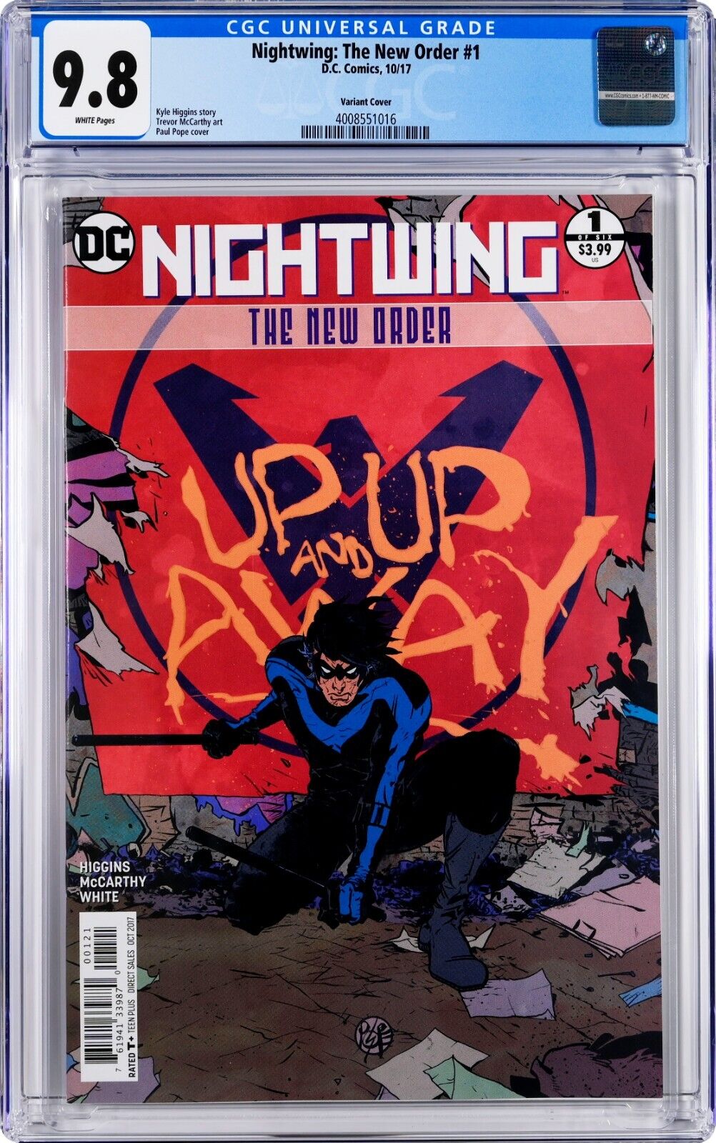 Nightwing: The New Order #1 CGC 9.8 (Oct 2017, DC) Paul Pope Variant Cover