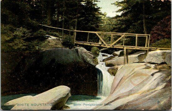 White Mountains NH Pemigewasset River TUCK Postcard 