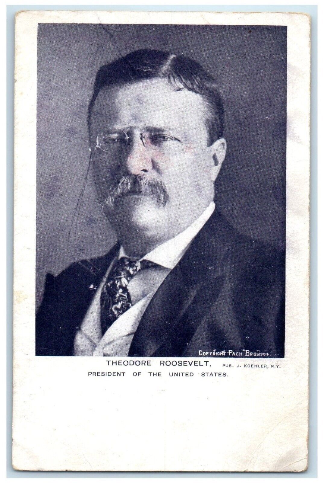 c1905 Theodore Roosevelt President Of United States Studio Antique Postcard