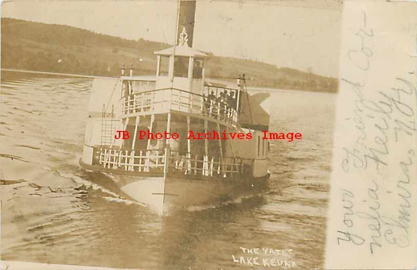 Crooked Lake Navigation Co, RPPC, Steamer Yates, Lake Keuka, NY, Harris Photo