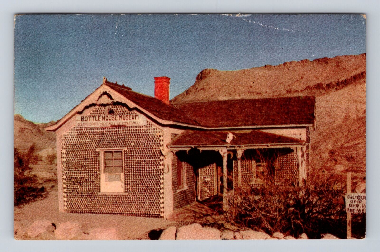 Rhyolite NV-Nevada, Bottle House, Beer Bottles, Death Valley Vintage Postcard