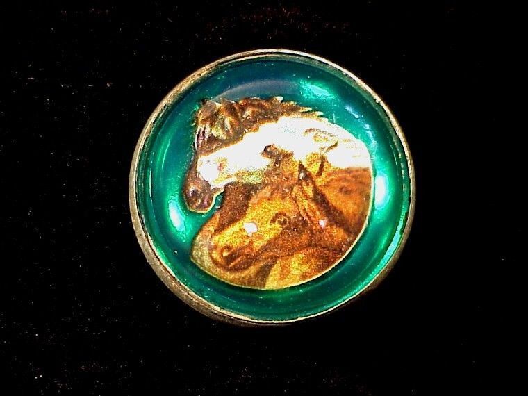 THREE WILD MUSTANGS - Single Glass Dome Rosettes 