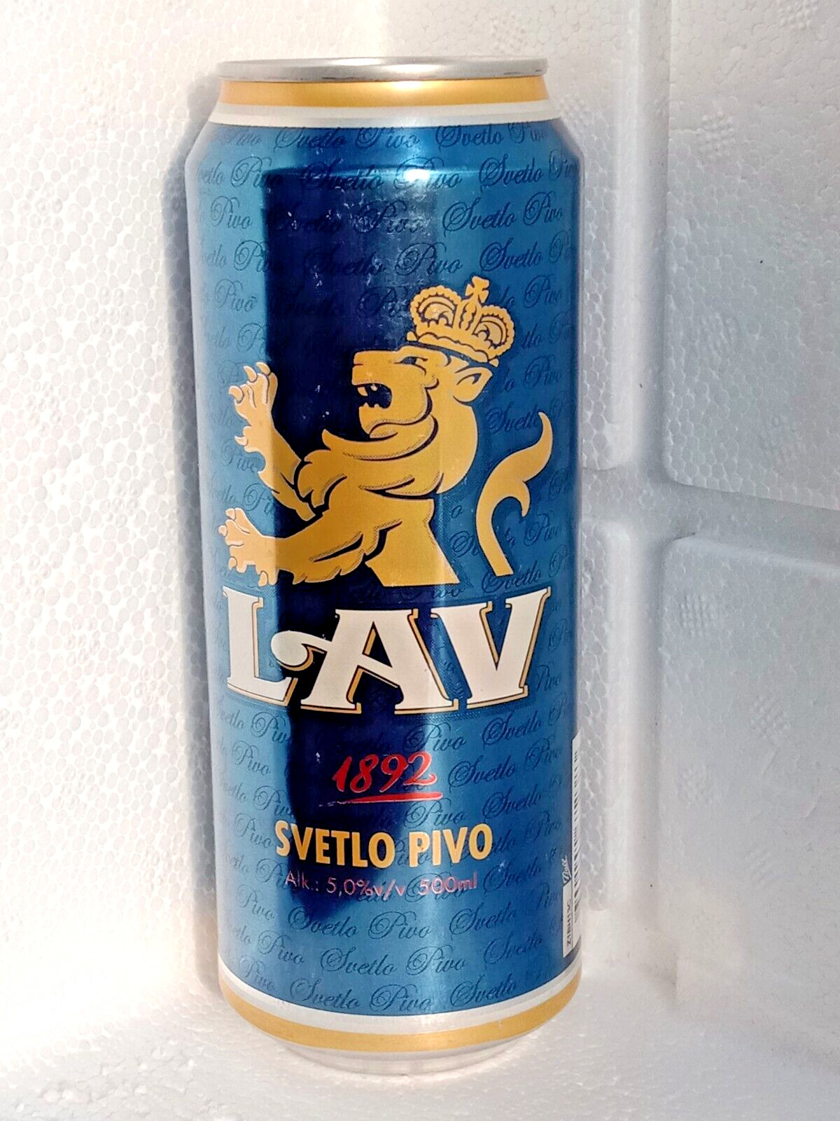 Empty Beer Can LAV 1892 500 ml. Serbia for Montenegro 2012 Top Open