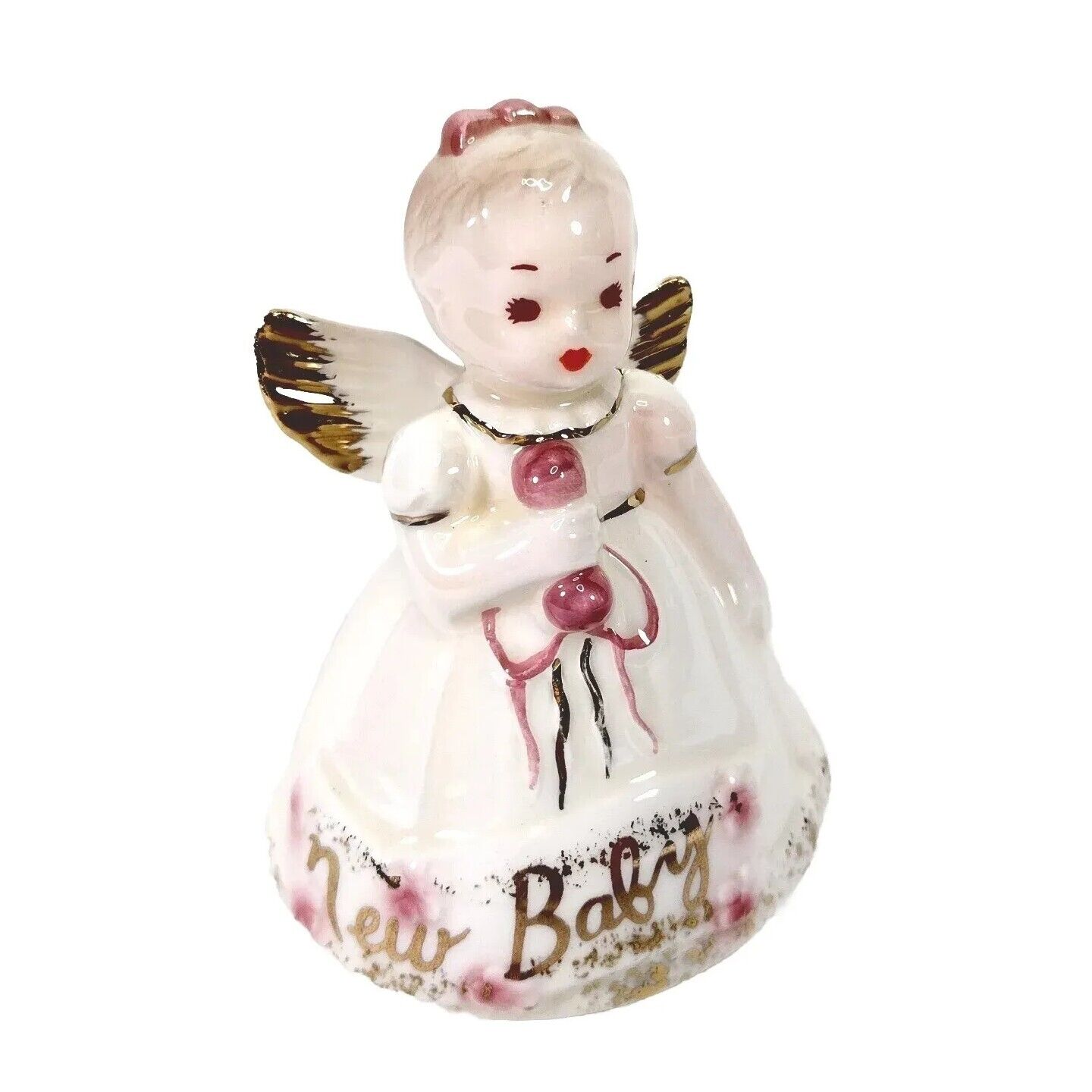 Vtg Josef Originals New Baby Girl Angel Figurine Shower Cake Topper Keepsake