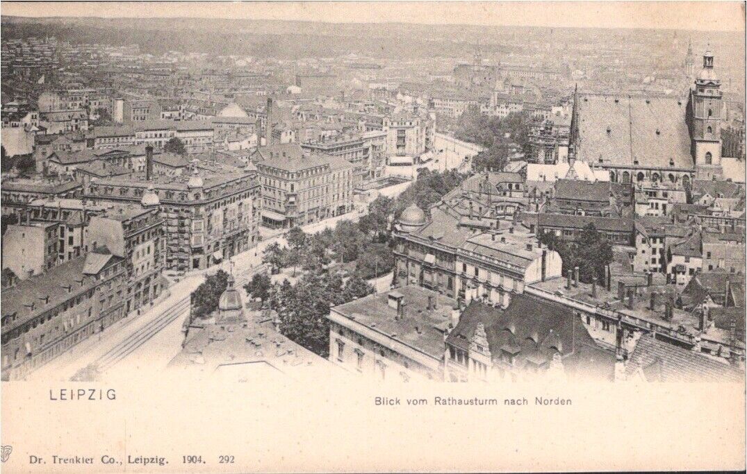 Leipzig Germany 1904 Postcard Aerial View