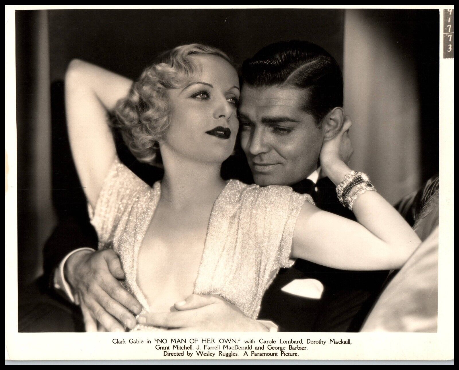 Clark Gable + Carole Lombard in No Man of Her Own (1932) PORTRAIT DBW Photo 651