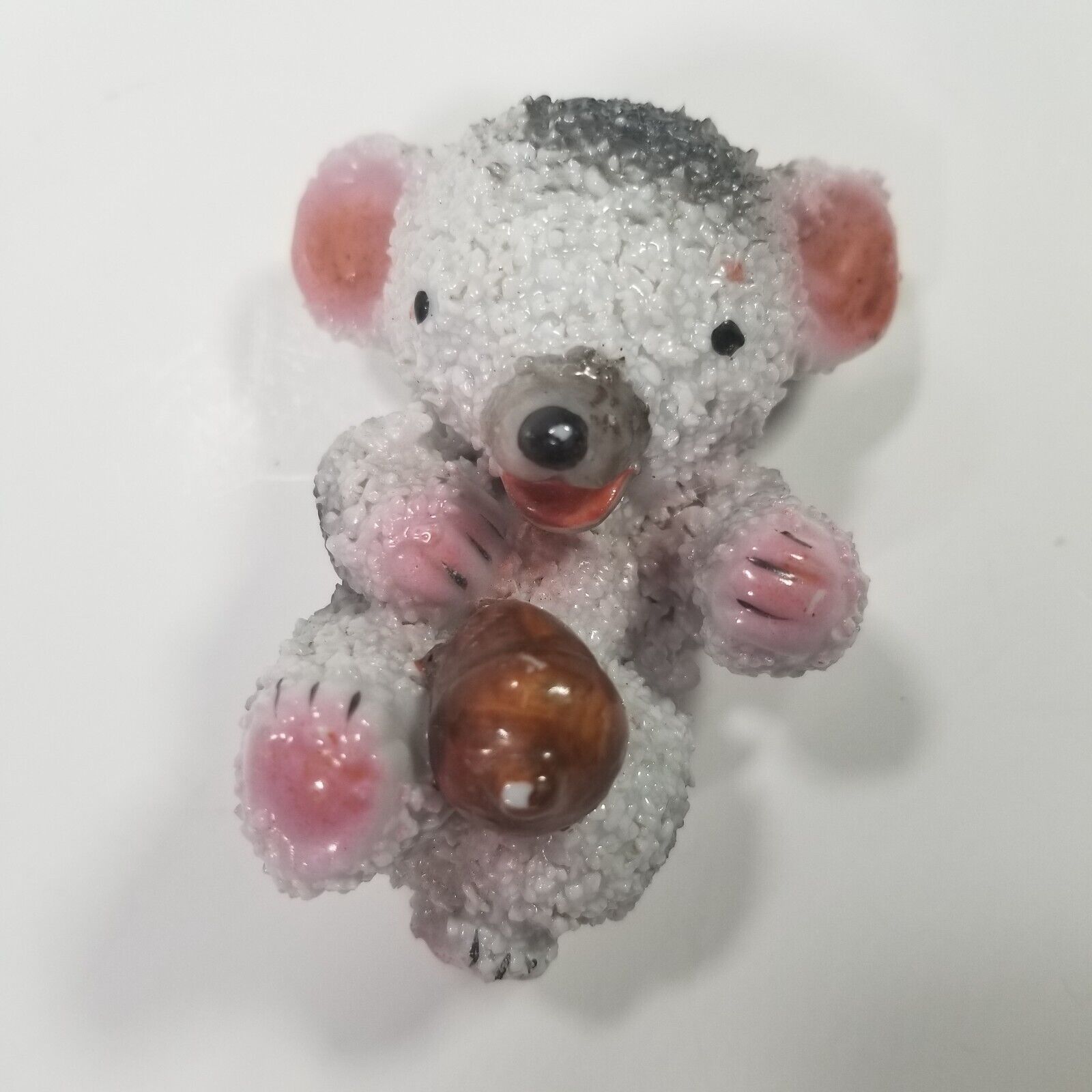 Koala Bear Figurine Laying Acorn S 821 Mark 2  X 3  Pink Black
