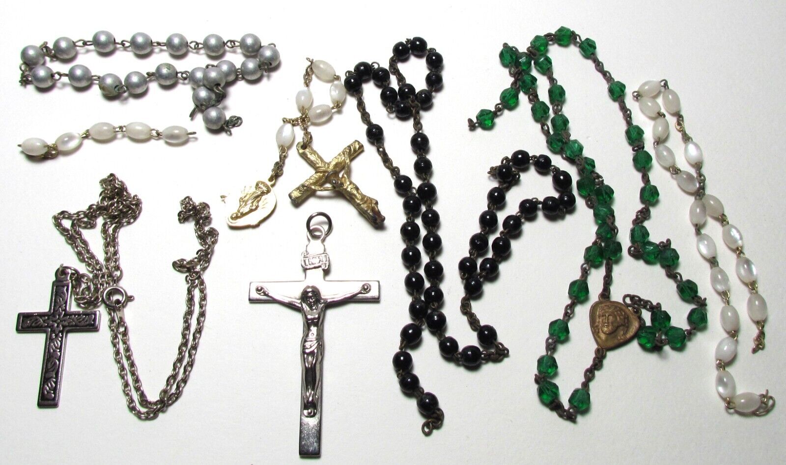 LOT OF OLD ROSARY BITS FOR PARTS
