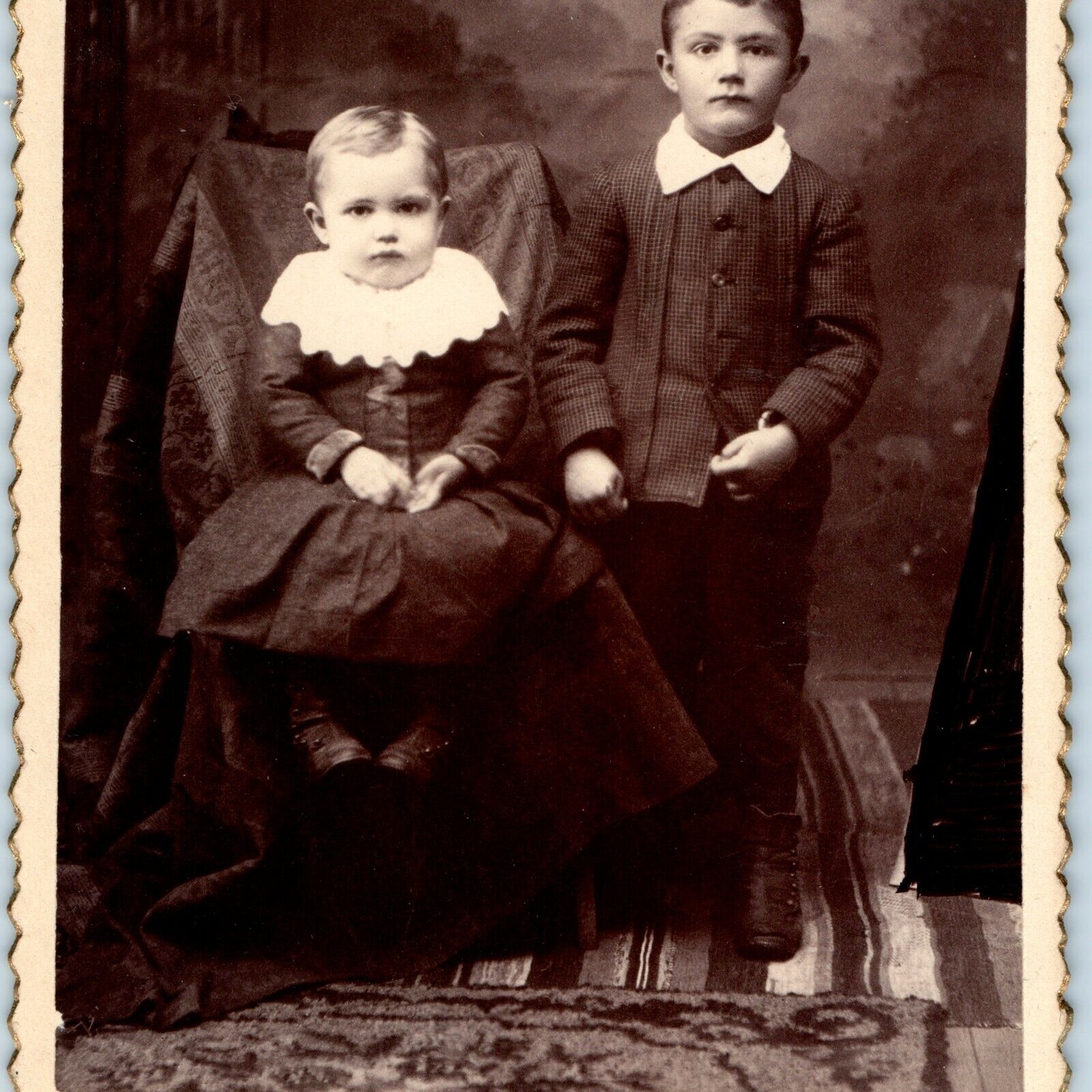 c1880s La Crosse Wisconsin Young Man Boy Dress Cabinet Card Photo Kid Brother B7