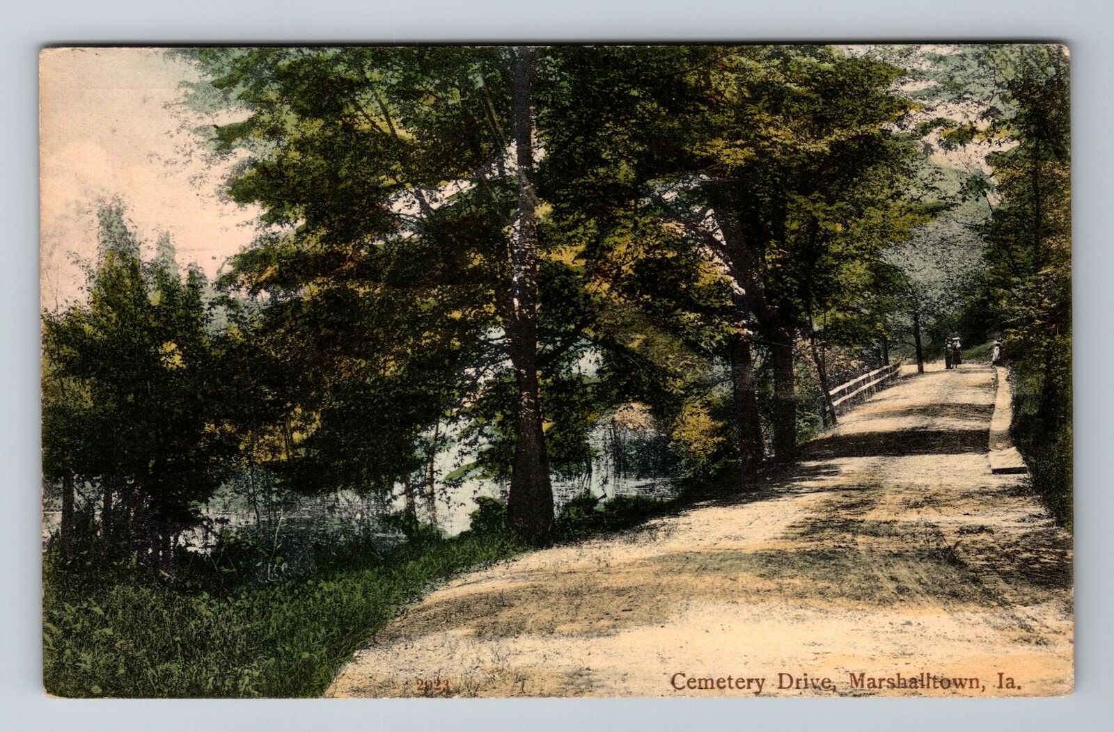 Marshalltown IA-Iowa, Cemetery Drive, Antique, Vintage c1912 Souvenir Postcard