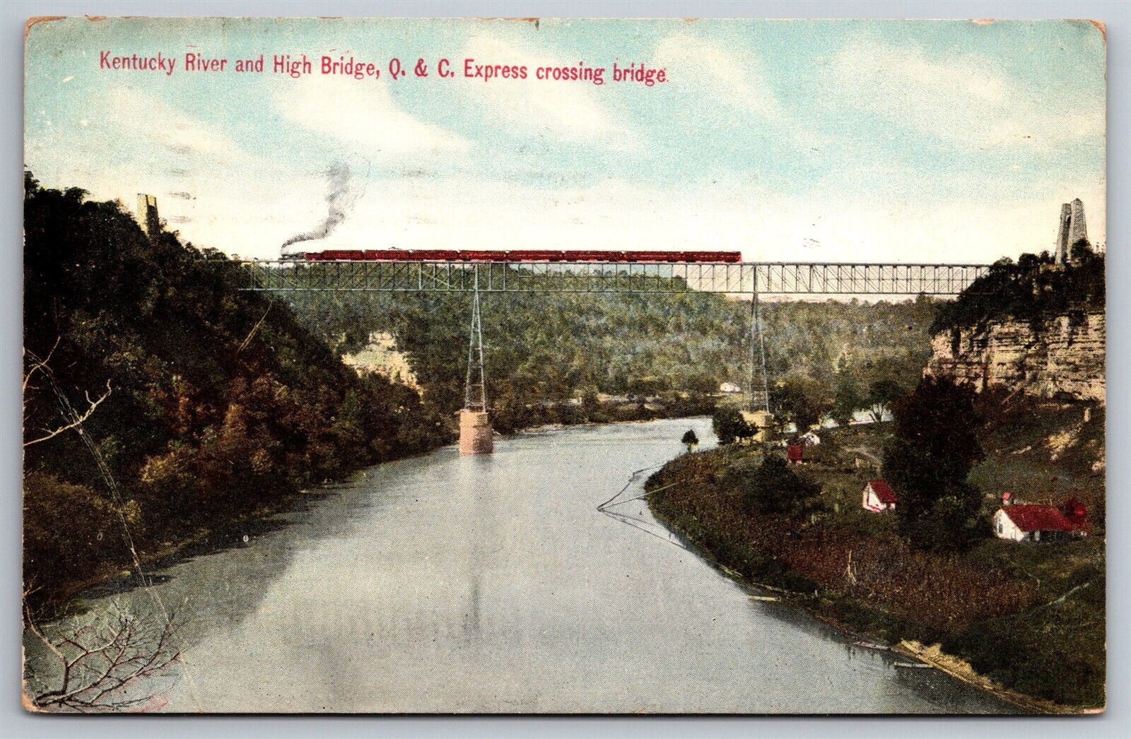 Kentucky River & High Bridge Q&C Express Crossing Bridge C1911 Postcard N16