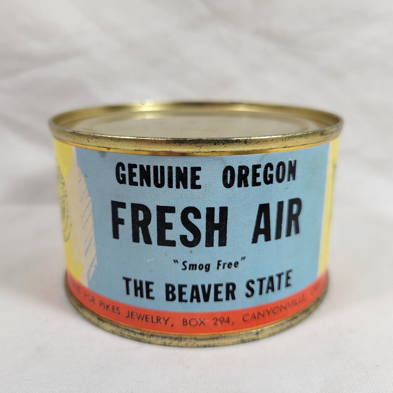 Genuine Oregon Fresh Air Can Vintage 1970 Novelty Northwest Knick Knack Aurora