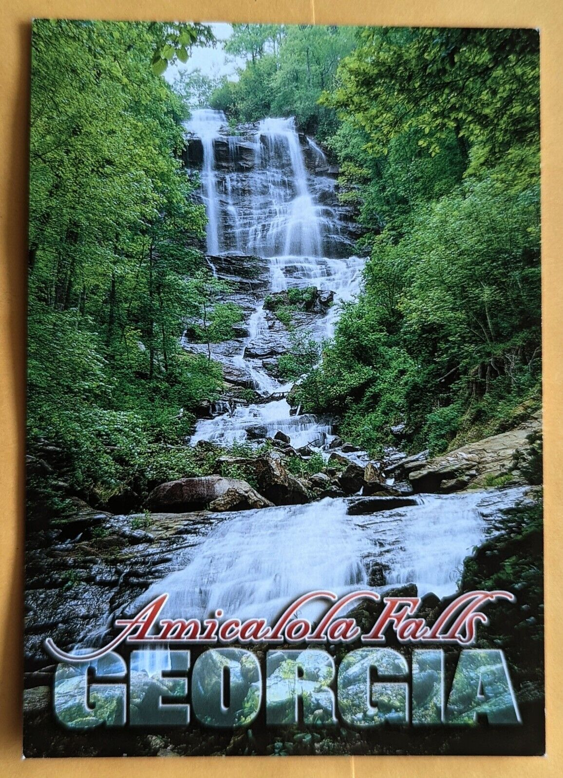 Postcard GA: Amicalola Falls, Dawsonville. Georgia 