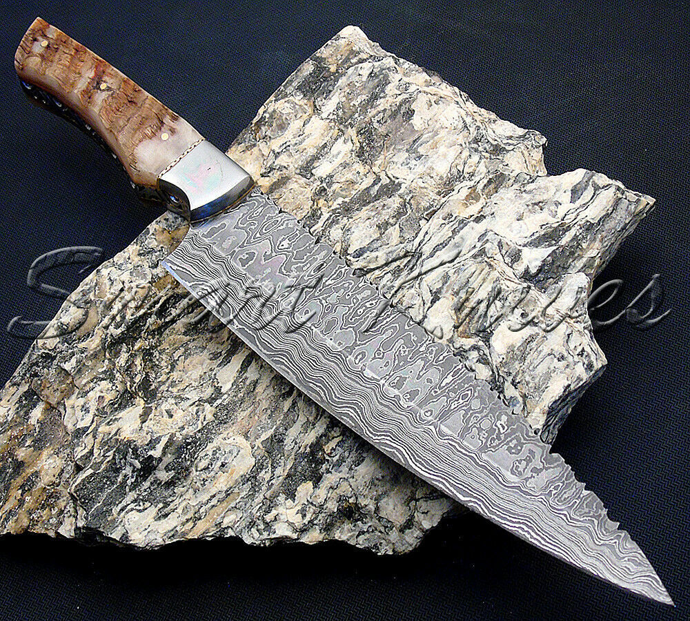 KC SMART KNIVES CUSTOM HAND MADE DAMASCUS STEEL KITCHEN HUNTING CHEF KNIFE