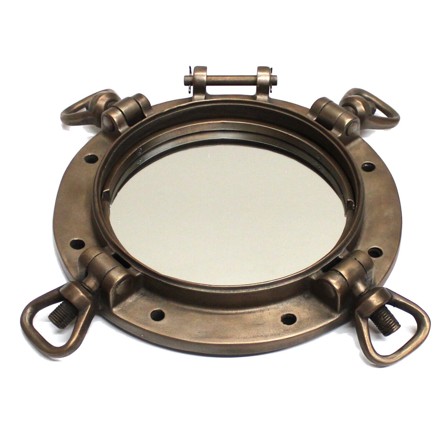 WWII Style Navy Port Hole Mirror with Painted Bronze Finish