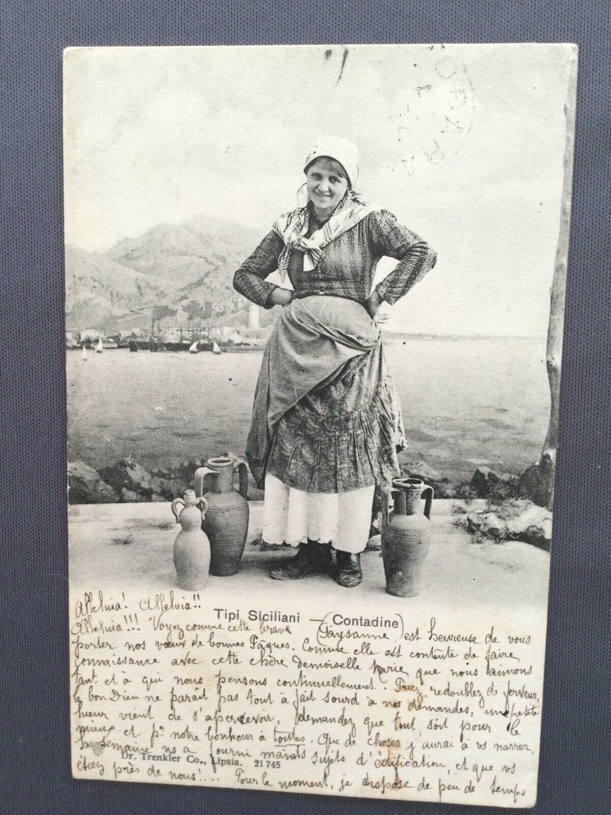 ±1910 Postcard ITALY SICILY TYPICAL SICILIAN COSTUME Woman Typical Dress Peasant