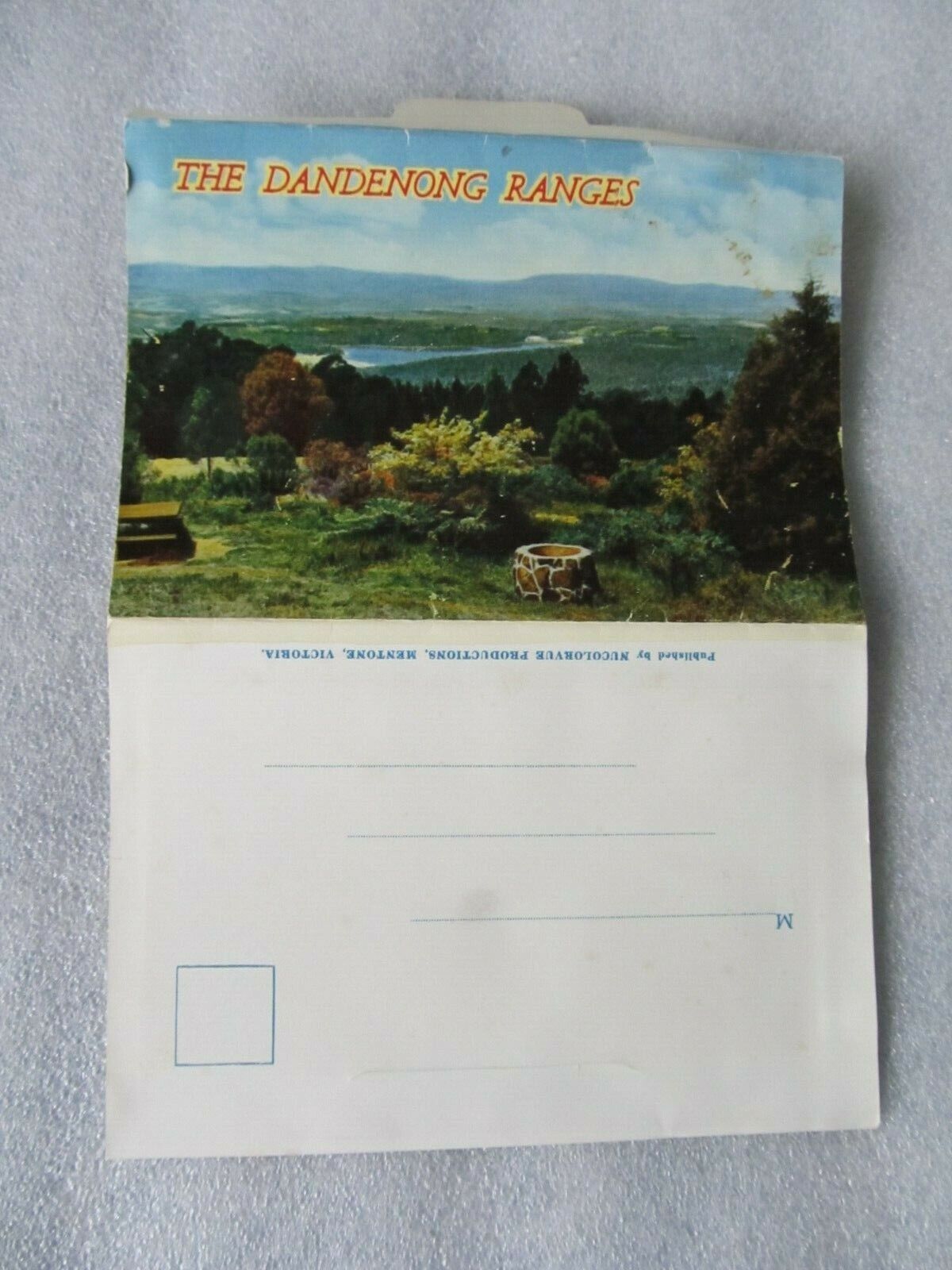 Vintage Nu-Color-Vue Foldout View Folder, The Dandenong Ranges, Vic c1950\'s