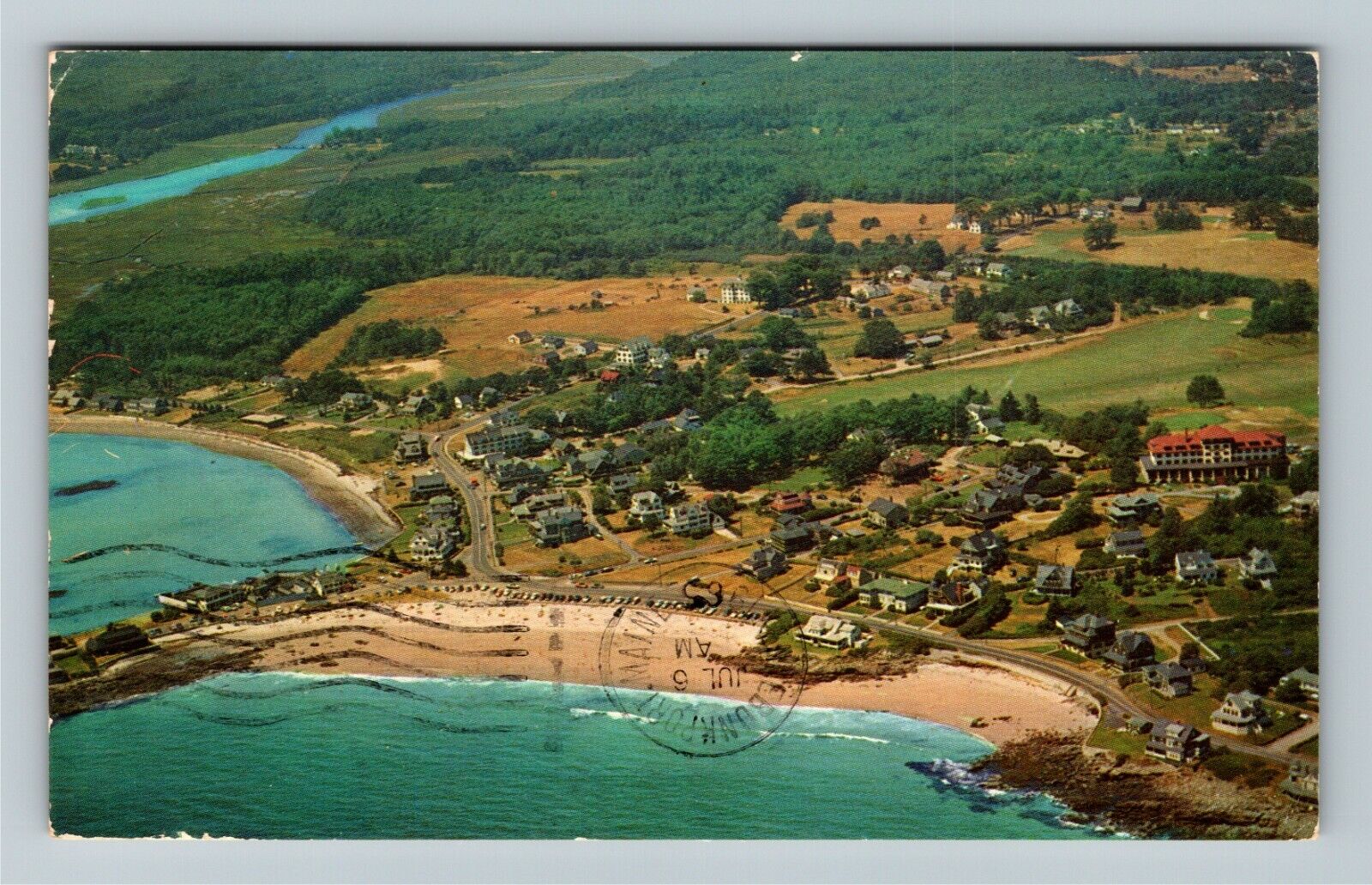 Kennebunk ME-Maine, Kennebunk Beach, Aerial View, c1965 Vintage Postcard