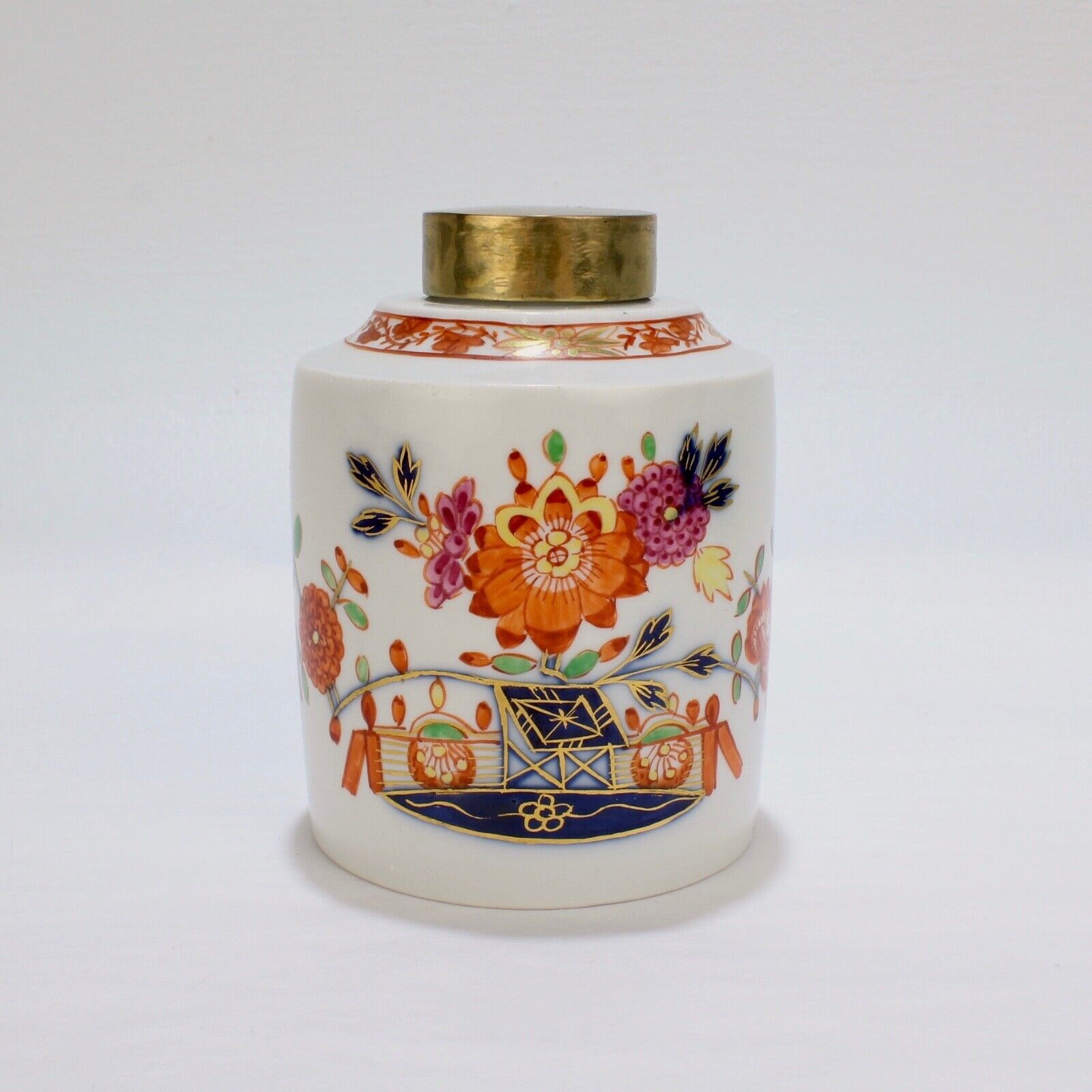 Antique Meissen Porcelain Tischchen Muster Tea Caddy - 18C 19 C Teedose PC