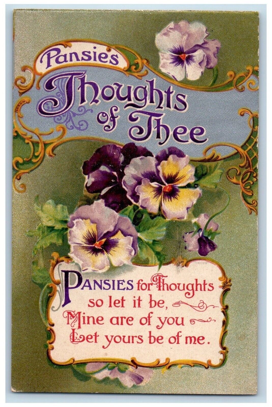Language Of Flowers Romance Postcard Christmas Berries Mistletoe C Preston Wynne