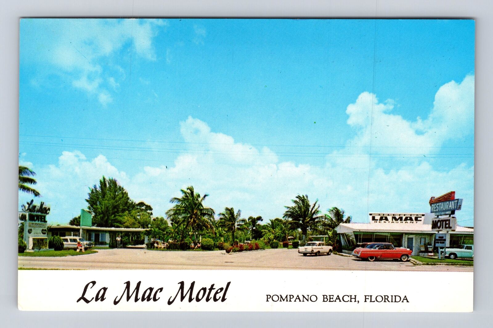 Pompano Beach FL-Florida, La Mac Motel, Advertisement, Antique Vintage Postcard